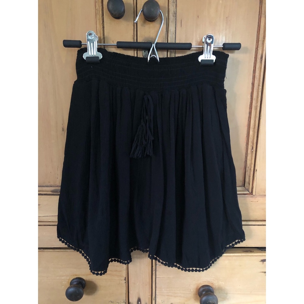 Boho Black Mini Skirt